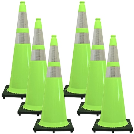 Muebles Para El Hogar 36 in. Safetygreen Reflective Cones, 6PK MU3969504